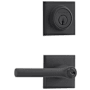 Baldwin Tube Single Cylinder Keyed Entry Door Lever Set and Deadbolt Combo from the Reserve Collection Satin Black