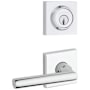 Baldwin Tube Single Cylinder Keyed Entry Door Lever Set and Deadbolt Combo from the Reserve Collection Polished Chrome