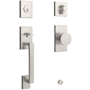 Baldwin La Jolla Sectional Single Cylinder Keyed Entry Handleset with Contemporary Interior Knob Satin Nickel