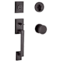 Baldwin La Jolla Standard C Keyway Single Cylinder Keyed Entry Handleset with Modern Knob and Modern Round Interior Trim from the Reserve Collection Venetian Bronze