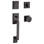 Baldwin La Jolla SmartKey Single Cylinder Keyed Entry Handleset with Modern Knob and Modern Square Interior Trim for Thick Doors Venetian Bronze