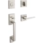 Baldwin La Jolla Sectional Single Cylinder Keyed Entry Handleset with Interior Square Lever Satin Nickel