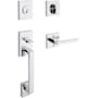 Baldwin La Jolla Sectional Single Cylinder Keyed Entry Handleset with Interior Square Lever Polished Chrome