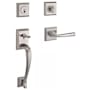 Baldwin Napa Sectional Single Cylinder Keyed Entry Handleset with Interior Federal Lever Satin Nickel