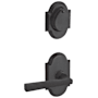 Baldwin Taper Single Cylinder Keyed Entry Door Lever Set and Deadbolt Combo from the Reserve Collection Dark Bronze