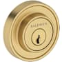 Baldwin Recessed Round Solid Brass Single Cylinder Keyed Entry Deadbolt from the Reserve Collection Lifetime Satin Brass