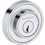 Baldwin Recessed Round Solid Brass Single Cylinder Keyed Entry Deadbolt from the Reserve Collection Polished Chrome