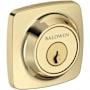 Baldwin Soft Square Solid Brass Single Cylinder Keyed Entry Deadbolt from the Reserve Collection Non-Lacquered Brass