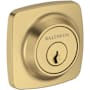 Baldwin Soft Square Solid Brass Single Cylinder Keyed Entry Deadbolt from the Reserve Collection Lifetime Satin Brass