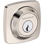 Baldwin Soft Square Solid Brass Single Cylinder Keyed Entry Deadbolt from the Reserve Collection Lifetime Polished Nickel