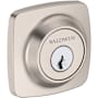 Baldwin Soft Square Solid Brass Single Cylinder Keyed Entry Deadbolt from the Reserve Collection Satin Nickel