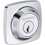 Baldwin Soft Square Solid Brass Single Cylinder Keyed Entry Deadbolt from the Reserve Collection Polished Chrome