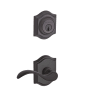 Baldwin Curve Left Handed Single Cylinder Keyed Entry Door Lever Set and Deadbolt Combo from the Reserve Collection Venetian Bronze