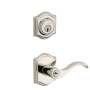 Baldwin Curve Left Handed Single Cylinder Keyed Entry Door Lever Set and Deadbolt Combo from the Reserve Collection Polished Nickel
