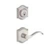Baldwin Curve Left Handed Single Cylinder Keyed Entry Door Lever Set and Deadbolt Combo from the Reserve Collection Satin Nickel