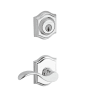 Baldwin Curve Left Handed Single Cylinder Keyed Entry Door Lever Set and Deadbolt Combo from the Reserve Collection Polished Chrome