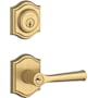 Baldwin Federal Single Cylinder Keyed Entry Door Lever Set and Deadbolt Combo from the Reserve Collection Lifetime Satin Brass