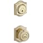 Baldwin Traditional Single Cylinder Keyed Entry Door Knob Set and Deadbolt Combo from the Reserve Collection Lifetime Polished Brass