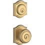 Baldwin Traditional Single Cylinder Keyed Entry Door Knob Set and Deadbolt Combo from the Reserve Collection Lifetime Satin Brass