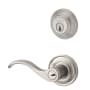 Baldwin Curve Left Handed Single Cylinder Keyed Entry Door Lever Set and Deadbolt Combo from the Reserve Collection Satin Nickel