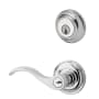 Baldwin Curve Left Handed Single Cylinder Keyed Entry Door Lever Set and Deadbolt Combo from the Reserve Collection Polished Chrome