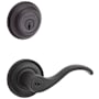 Baldwin Curve Single Cylinder Keyed Entry Door Lever Set and Deadbolt Combo from the Reserve Collection Venetian Bronze