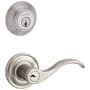 Baldwin Curve Single Cylinder Keyed Entry Door Lever Set and Deadbolt Combo from the Reserve Collection Satin Nickel