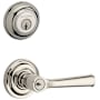 Baldwin Federal Single Cylinder Keyed Entry Door Lever Set and Deadbolt Combo from the Reserve Collection Polished Nickel