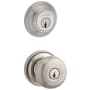 Baldwin Round Single Cylinder Keyed Entry Door Knob Set and Deadbolt Combo from the Reserve Collection Satin Nickel
