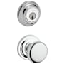 Baldwin Round Single Cylinder Keyed Entry Door Knob Set and Deadbolt Combo from the Reserve Collection Polished Chrome