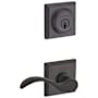 Baldwin Curve Right Handed Single Cylinder Keyed Entry Door Lever Set and Deadbolt Combo from the Reserve Collection Venetian Bronze