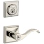 Baldwin Curve Right Handed Single Cylinder Keyed Entry Door Lever Set and Deadbolt Combo from the Reserve Collection Polished Nickel