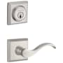Baldwin Curve Right Handed Single Cylinder Keyed Entry Door Lever Set and Deadbolt Combo from the Reserve Collection Satin Nickel