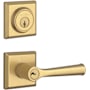 Baldwin Federal Single Cylinder Keyed Entry Door Lever Set and Deadbolt Combo from the Reserve Collection Lifetime Satin Brass