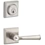 Baldwin Federal Single Cylinder Keyed Entry Door Lever Set and Deadbolt Combo from the Reserve Collection Satin Nickel