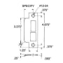 Baldwin Right Handed Extended lip for 1-1/2", 2", 2-1/2" Backset Latch and Deadbolt Lifetime PVD Satin Brass