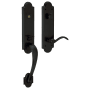 Baldwin Right Handed Boulder Dummy Set Sectional Handleset with Beavertail Interior Lever Satin Black