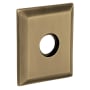 Baldwin Pair of 3.225" Height Square Privacy Rosettes Satin Brass and Black