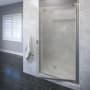 Basco Armon 66" High x 25-1/8" Wide Hinged Semi Frameless Shower Door with Obscured Glass Brushed Nickel