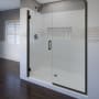 Basco Coppia 76" High x 48-9/16" Wide Hinged Frameless Shower Door with AutoGlideXP Clear Glass Oil Rubbed Bronze