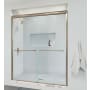 Basco Infinity 70" High x 47" Wide Bypass Semi Frameless Shower Door with Clear Glass Brushed Gold