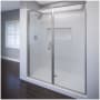 Basco Infinity 76-1/8" High x 46" Wide Hinged Framed Shower Door with AquaGlideXP Clear Glass Brushed Nickel