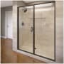 Basco Infinity 76-1/8" High x 46" Wide Hinged Framed Shower Door with AquaGlideXP Clear Glass Oil Rubbed Bronze