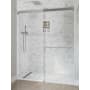 Basco Rotolo "Zero-Threshold" Lux Frameless 3/8" Glass Rolling Shower Door Brushed Nickel