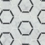 Bedrosians Matisse - 11" x 12" Square Floor and Wall Tile - Honed Visual - Sold by Carton (4.38 SF/Carton) White Carrara / Nero Marquina