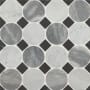Bedrosians Modni - 14" x 14" Square Floor and Wall Tile - Honed Visual - Sold by Carton (12.89 SF/Carton) White Carrara / Nero Marquina / Bardiglio Nuvolato