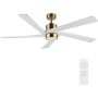 Bellevue Aurelius 64" 5 Blade Indoor Smart LED Ceiling Fan with Remote Control Gold / White
