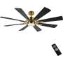 Bellevue Aurelius 72" 8 Blade Indoor Smart LED Ceiling Fan with Remote Control Gold / Black