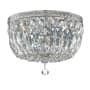 Bellevue 3 Light 12" Wide Flush Mount Ceiling Fixture with Crystal Shades Chrome