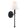 Bellevue 15" Tall Wall Sconce with Silk Shade Black